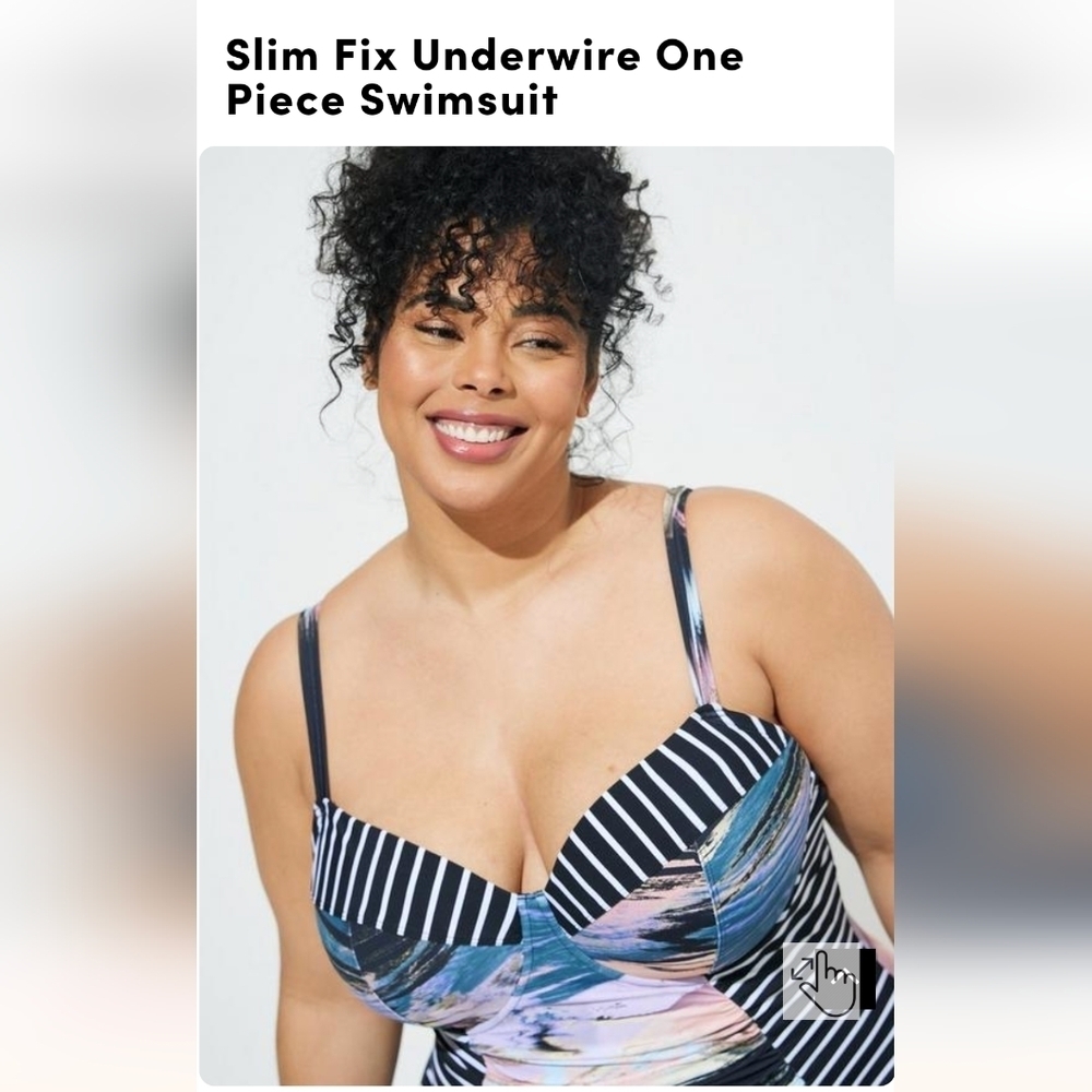 Torrid Slim Fix Underwire One Piece Swimsuit, plus size 6x DD/F New! - Picture 4 of 9
